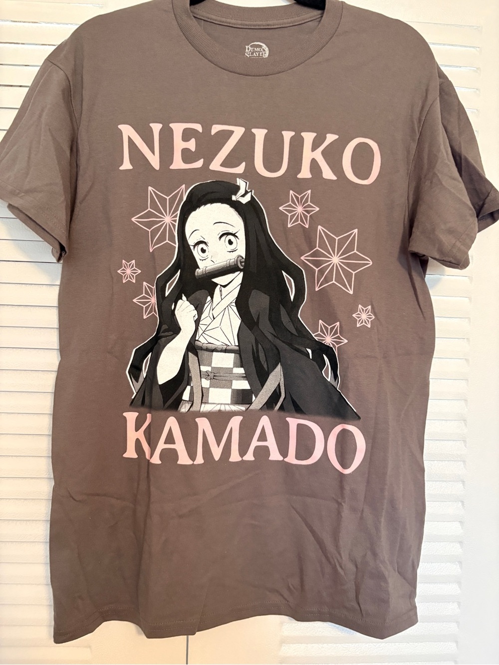 Demon Slayer Nezuko Kamado Graphic Tee  / Grey Pink Anime Shit / Size Medium